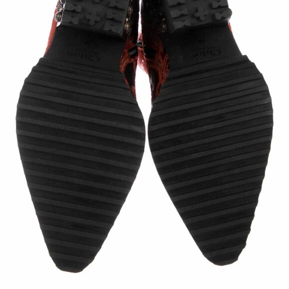 Chloe - Rylee Baroque Velvet Combat Boot U.S size 10 - Picture 10 of 16